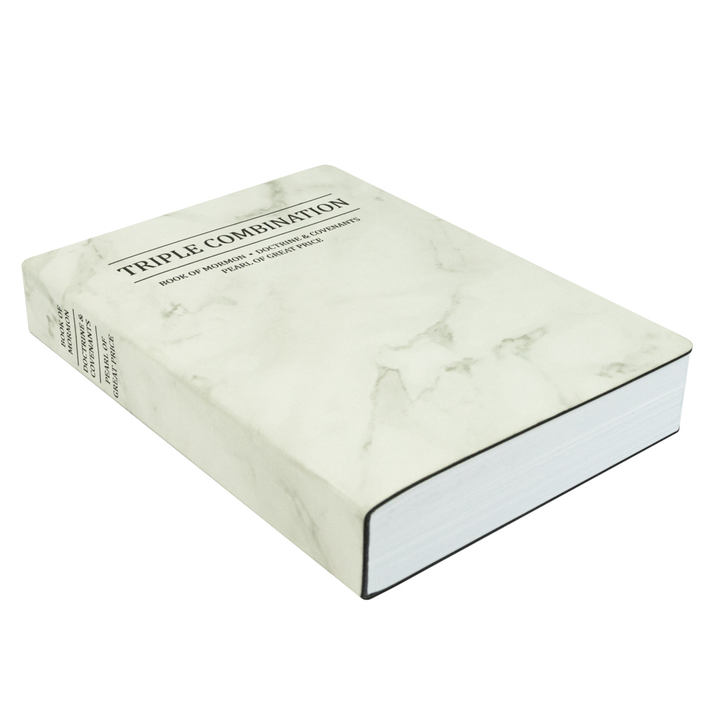 Basic Leatherette Triple - White Marble | Color LDS Scriptures in